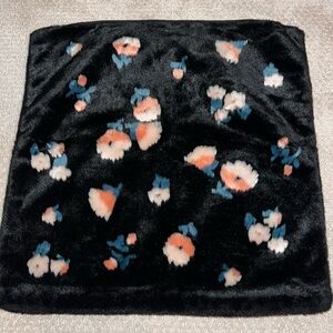 Anthropologie Faux Fur Floral Throw Pillow Cover 20x20